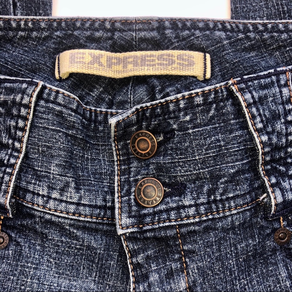 Express Dark Blue Straight Leg Jeans